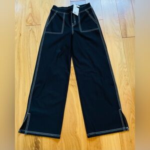 H&M Black Pants with White Stitch Detail